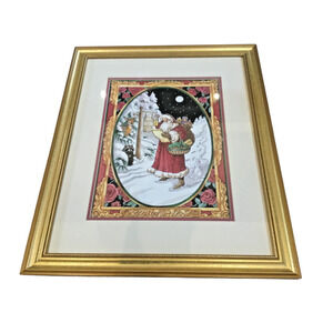 Marilyn Gauthier “Miles to Go” Framed Santa Print – York 5 Miles, Holiday Gaudre